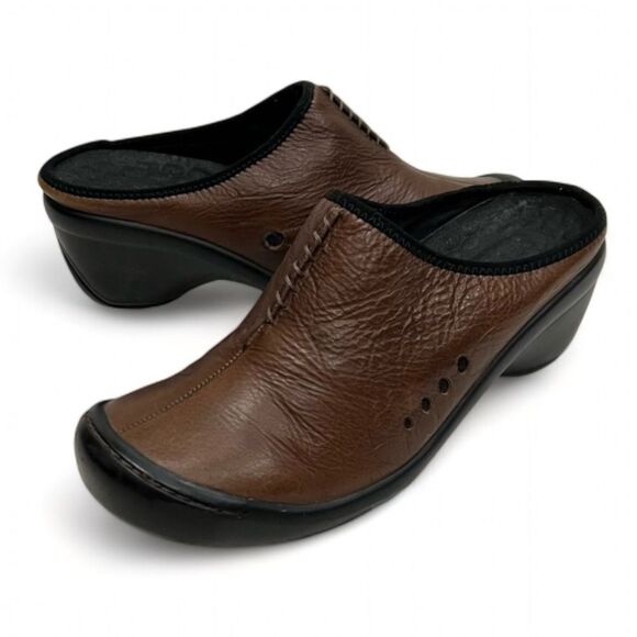 Clarks Privo Brown Soft Leather Mule Clog Size 8 - Picture 1 of 16